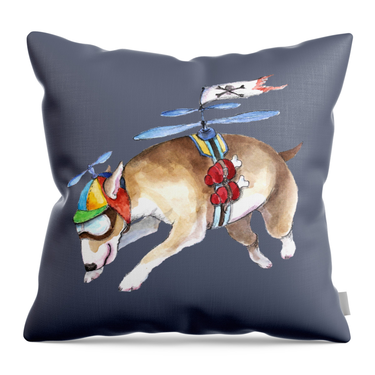 Noewi Throw Pillow featuring the painting Beanie Bully by Jindra Noewi