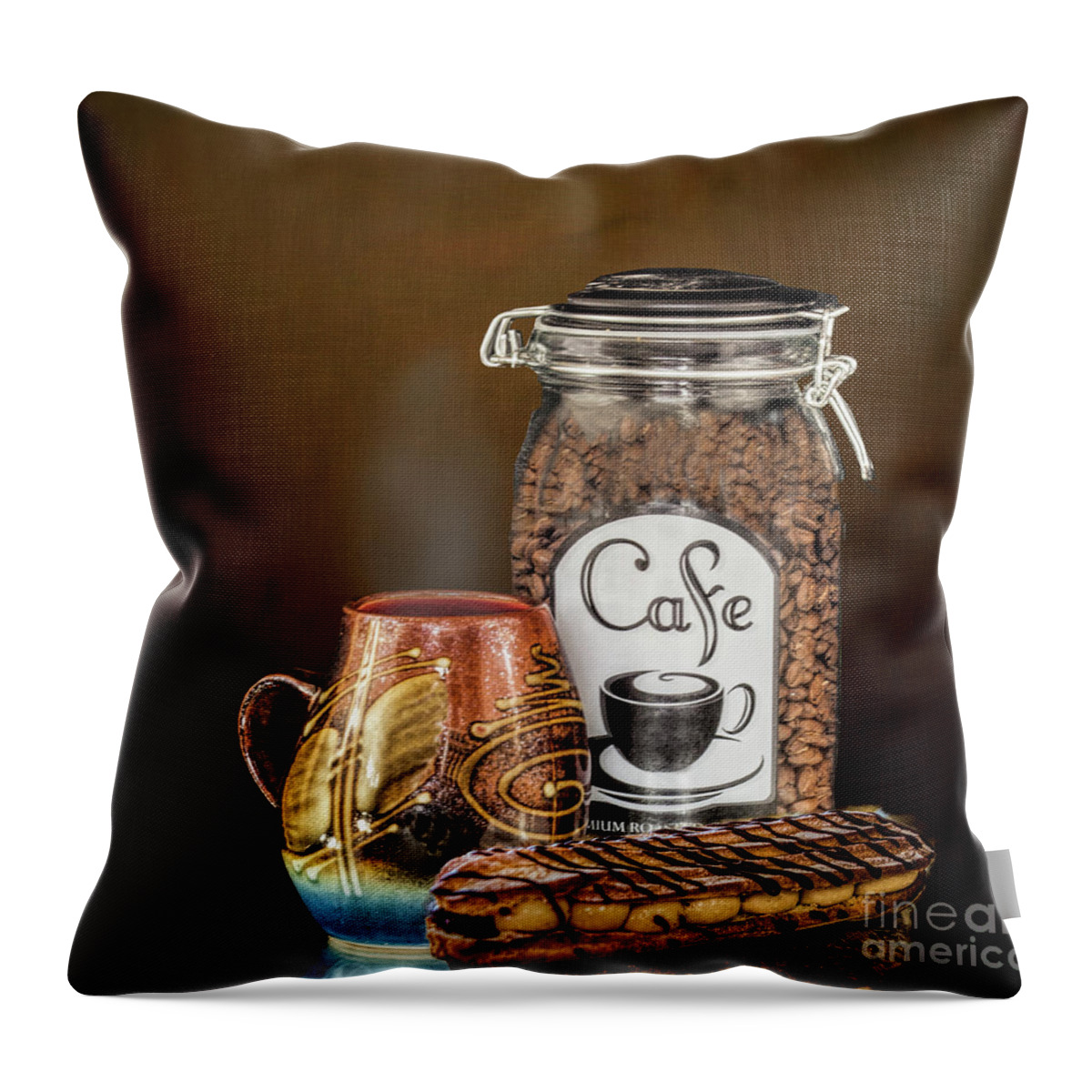 Coffee Throw Pillow featuring the photograph Beans to Cup by Shirley Mangini