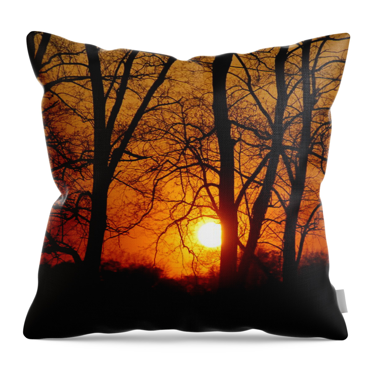 Sunset Throw Pillow featuring the photograph Beauatiful Red Sunset by Wanda Jesfield