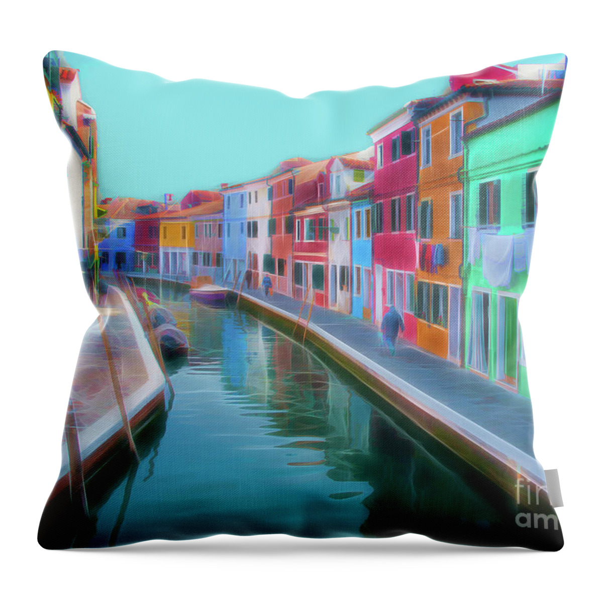 2017 Throw Pillow featuring the digital art Beautiful Burano Venice Italy by Jack Torcello