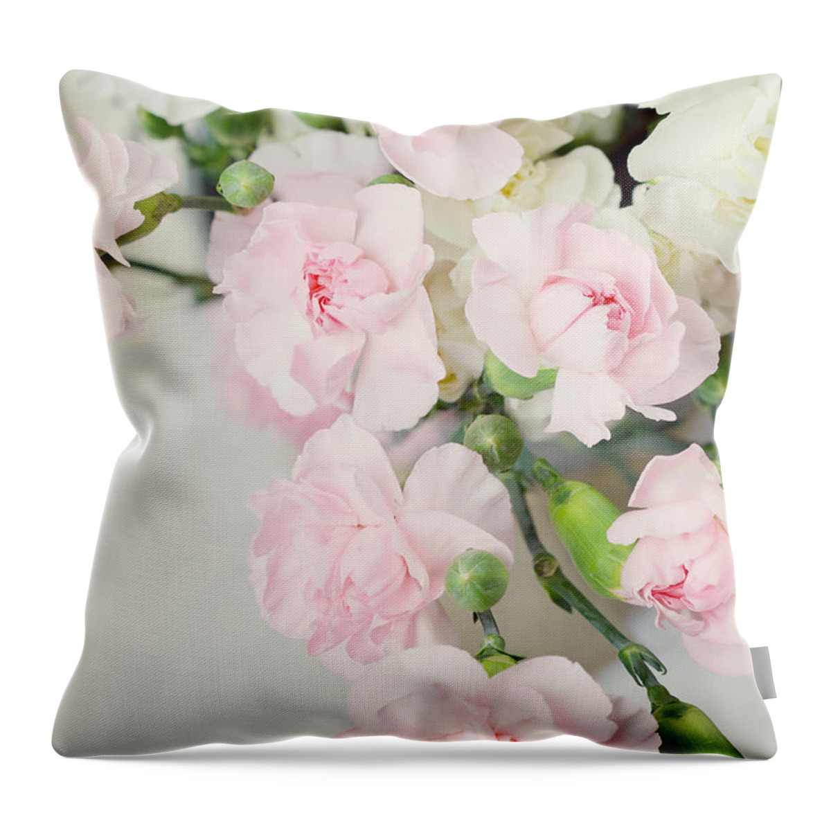 Bouquet Throw Pillow featuring the photograph Beautiful Carnations by Stephanie Frey