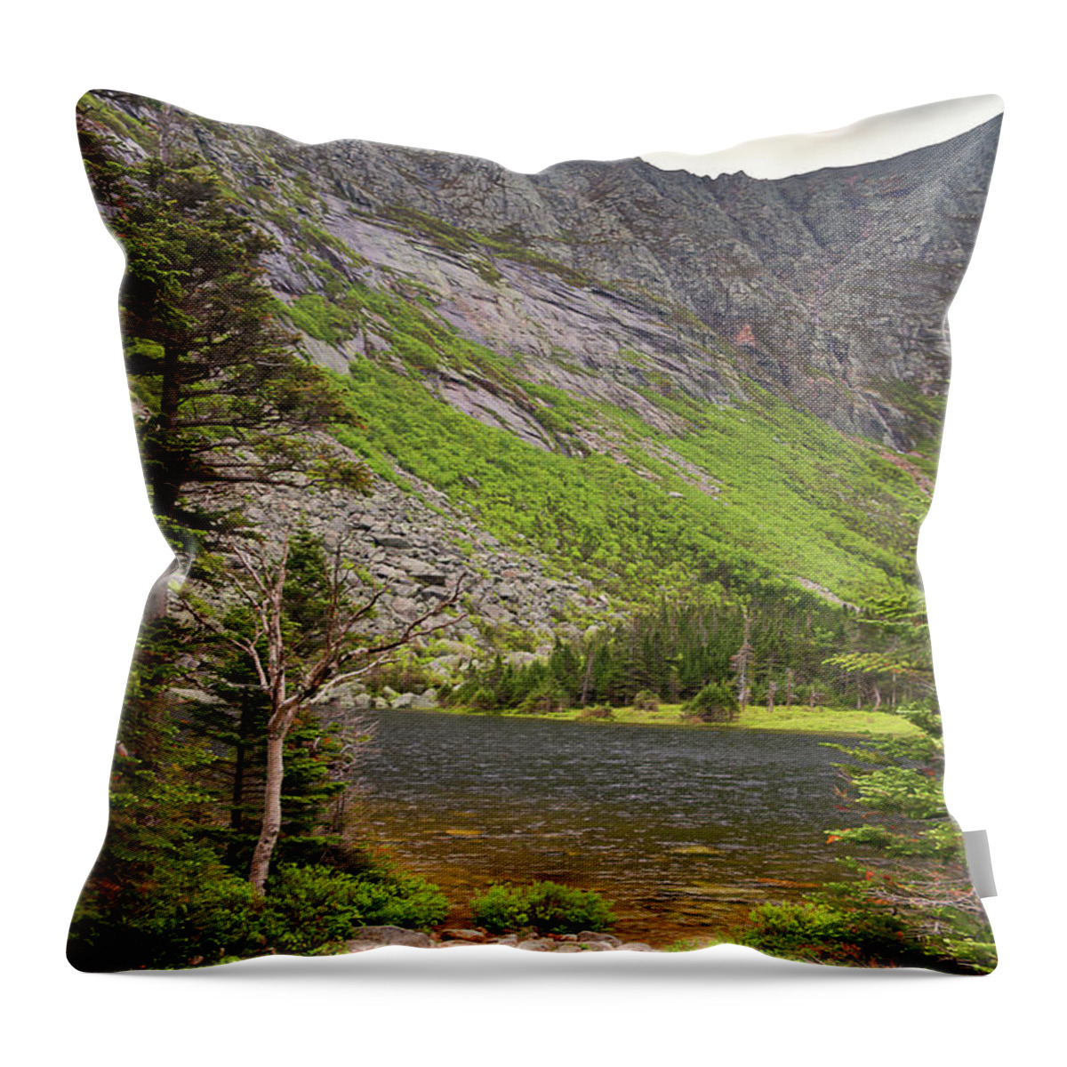 #elizabethdow Throw Pillow featuring the photograph Beautiful Chimney Pond by Elizabeth Dow