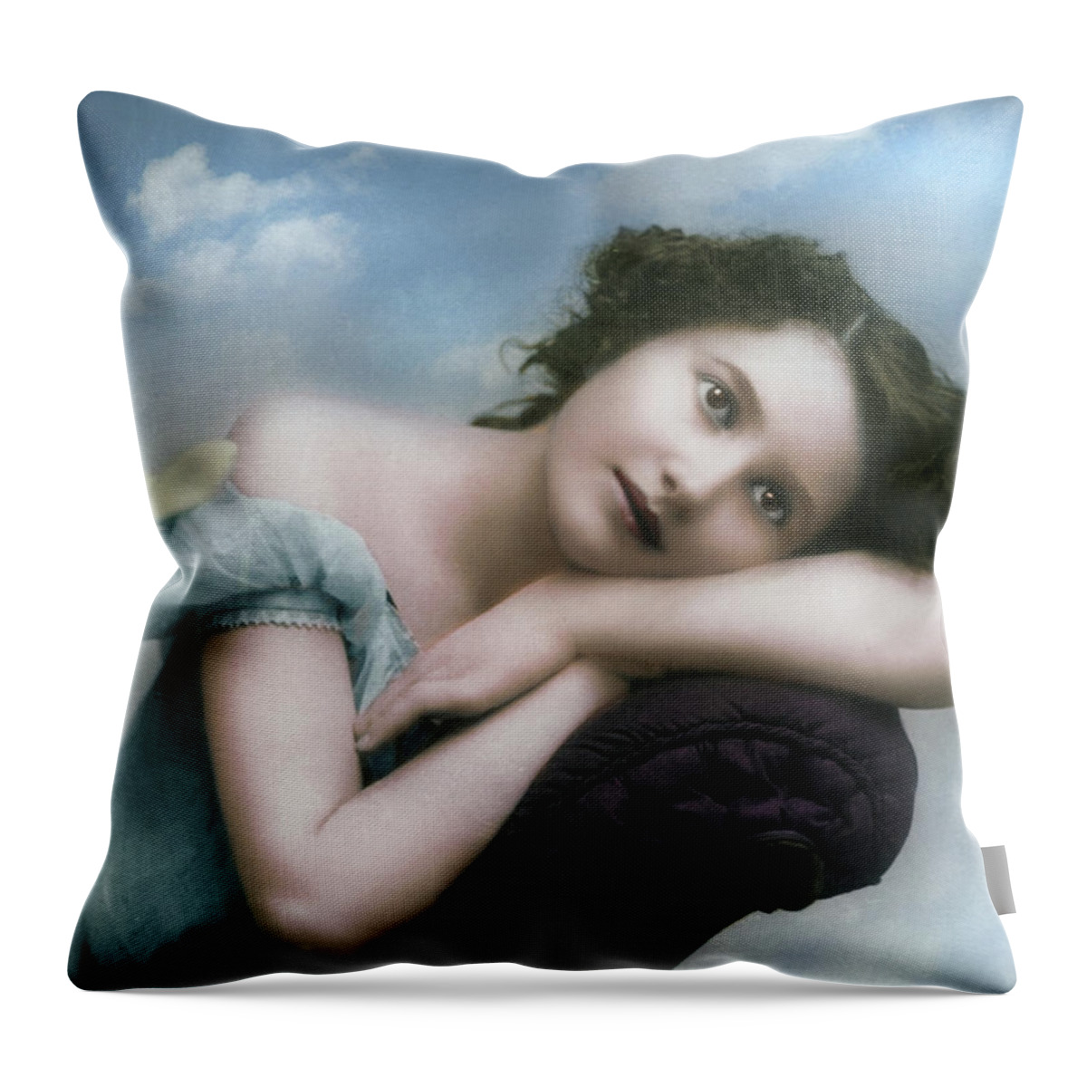 Vintage Throw Pillow featuring the mixed media Beautiful Dreamer by John Rivera
