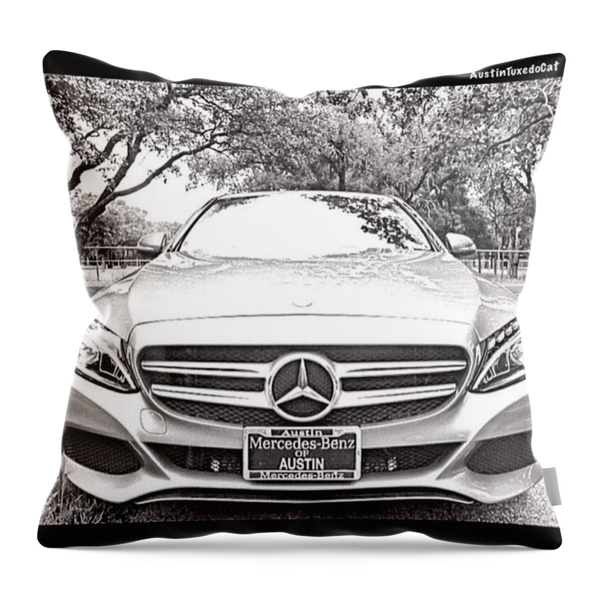 Beautiful Throw Pillow featuring the photograph #beautiful Even In A #blackandwhite by Austin Tuxedo Cat