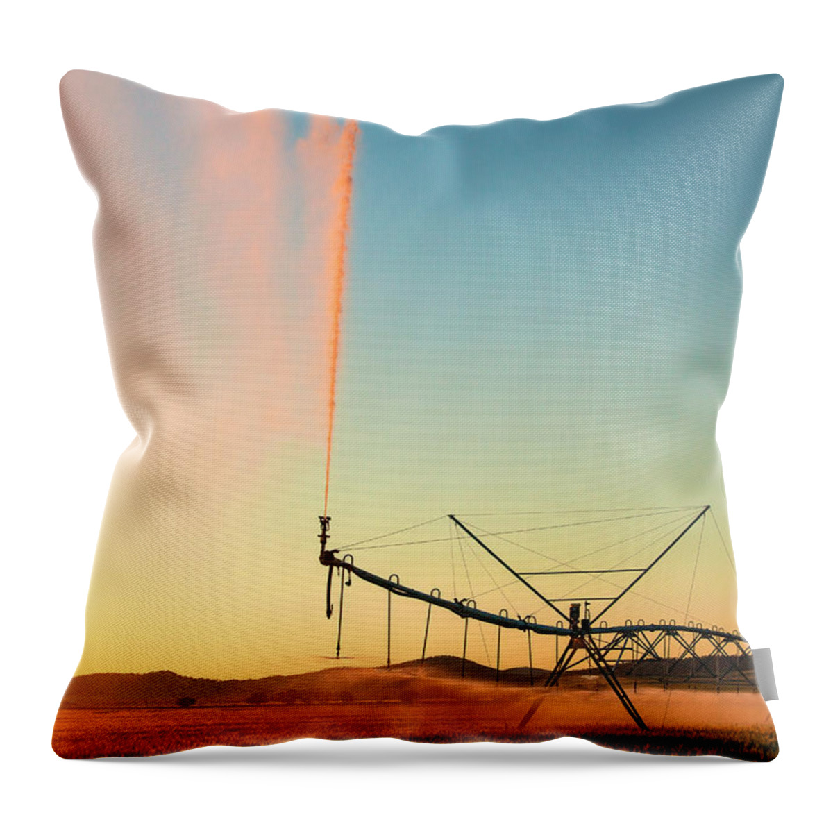 Center Pivot Throw Pillow featuring the photograph Beautiful Irrigation by Todd Klassy