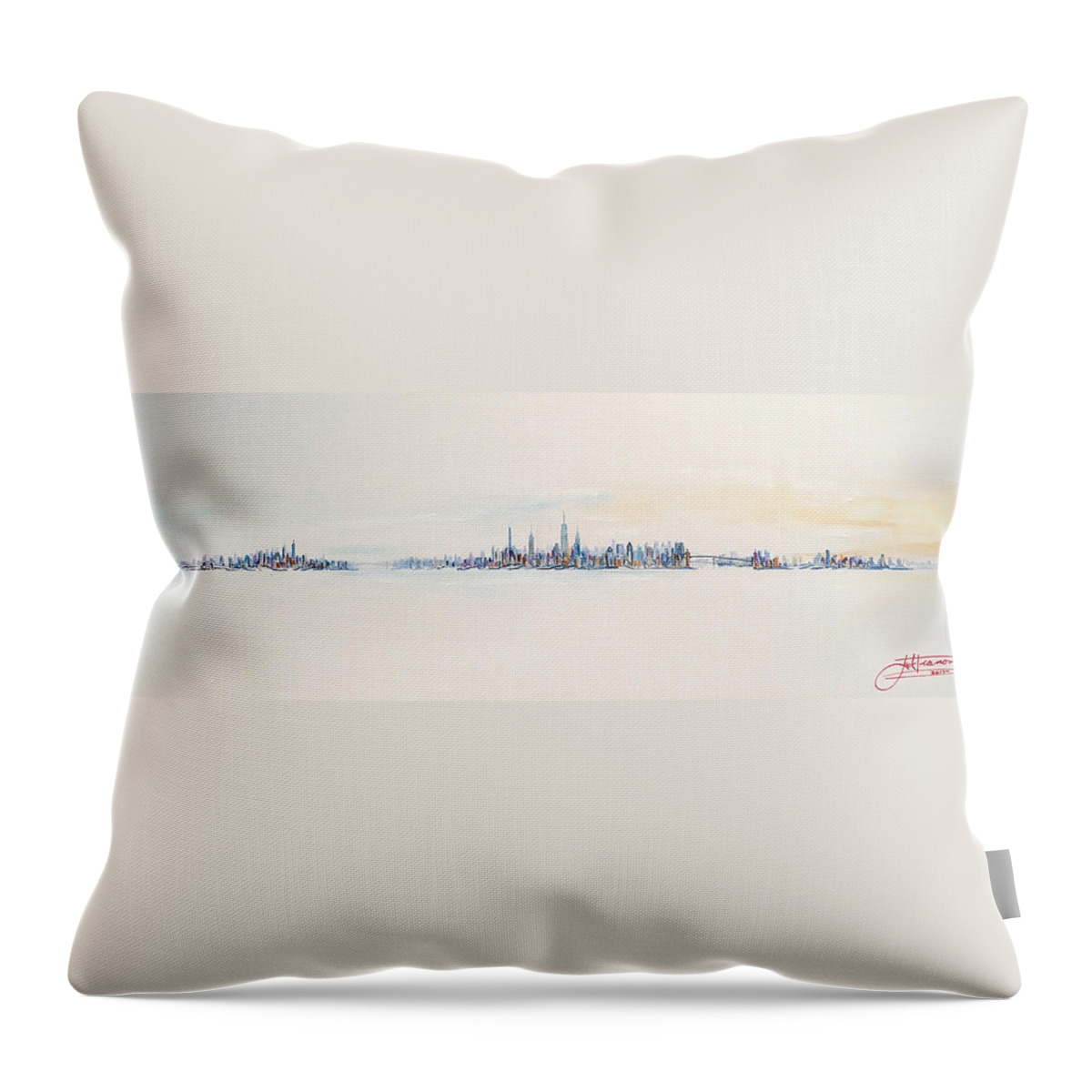 Cityscape Throw Pillow featuring the painting Beautiful Morning by Jack Diamond