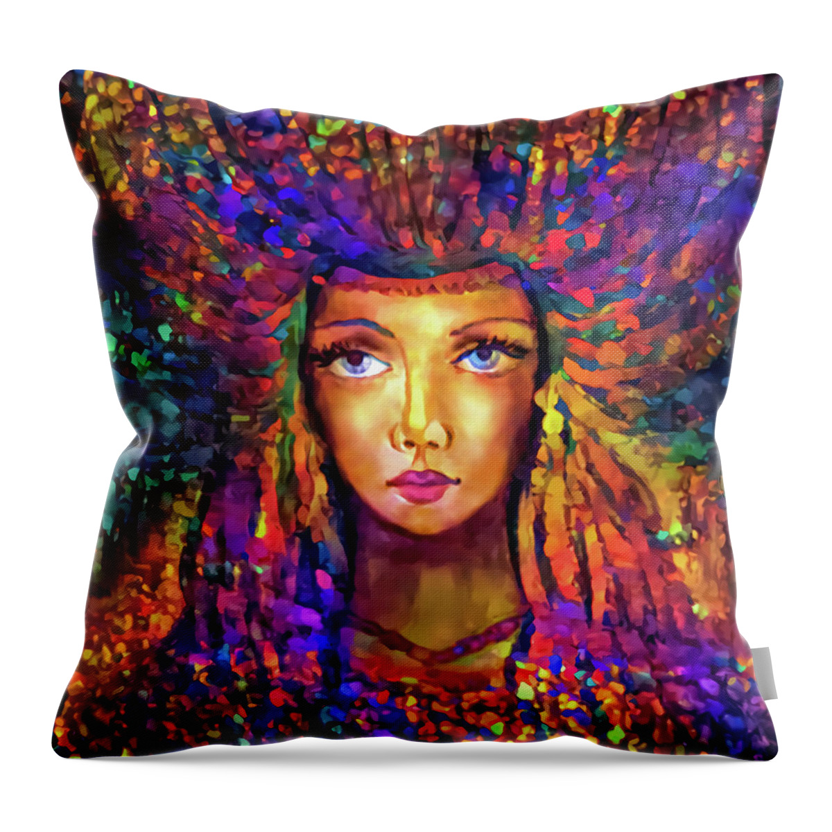 Beautiful Nymph Throw Pillow featuring the painting Beautiful Nymph 3 by Lilia S