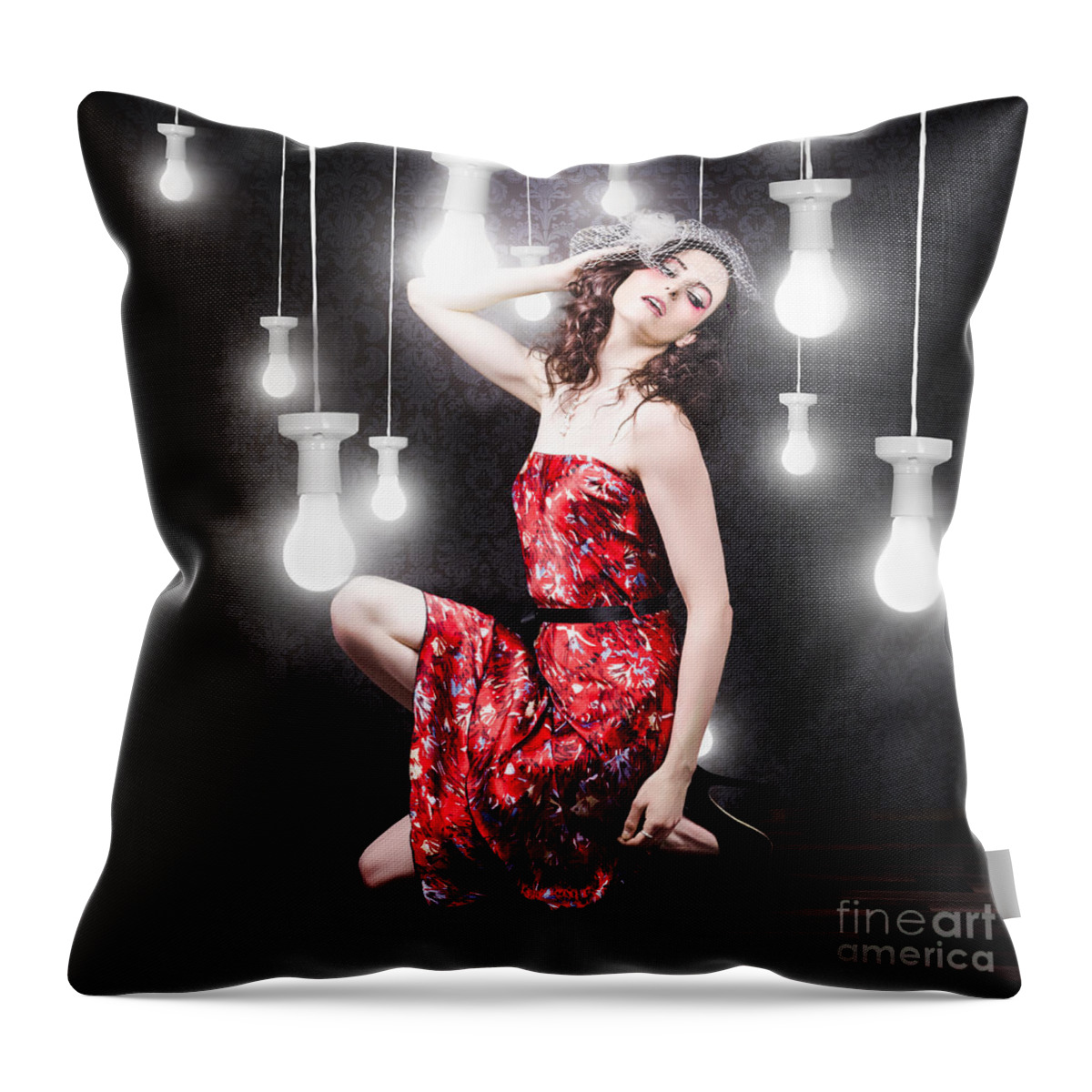 Fashion Throw Pillow featuring the photograph Beautiful Vogue Style Woman. Fashion Art Portrait by Jorgo Photography