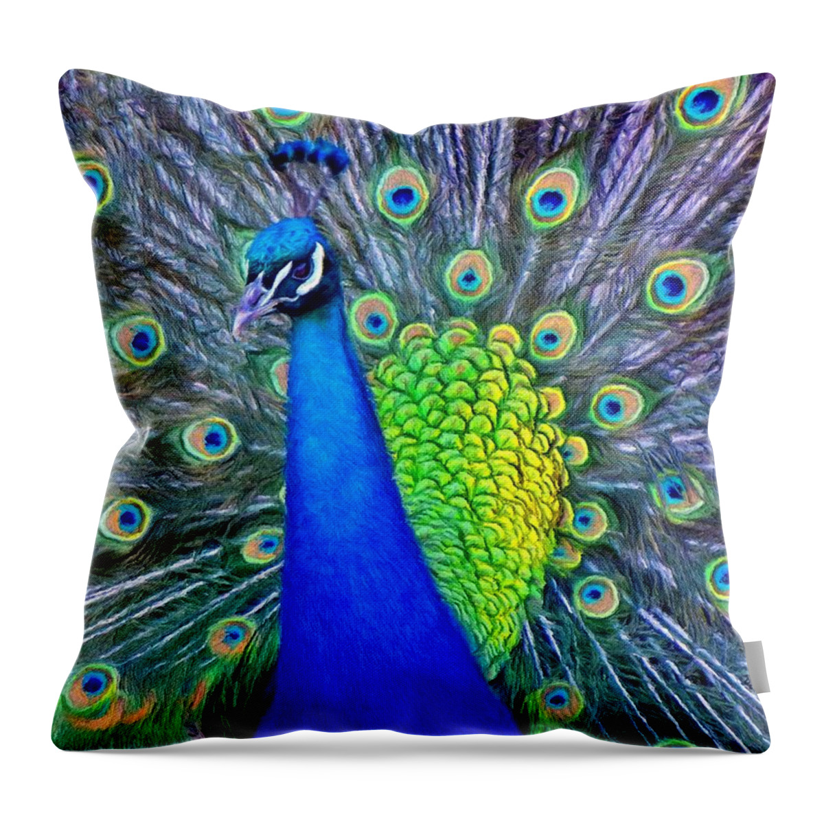 Peacock Throw Pillow featuring the painting Beauty Whatever the Name by Jeffrey Kolker