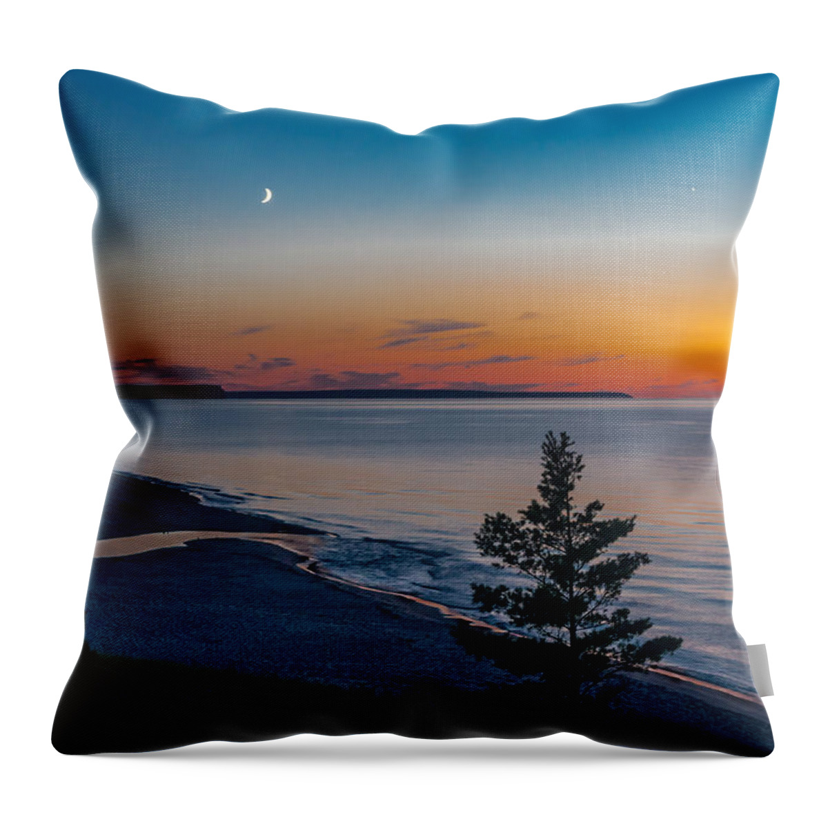 pictured Rocks National Lakeshore lake Superior beaver Creek Throw Pillow featuring the photograph Beaver Creek Sunset by Gary McCormick