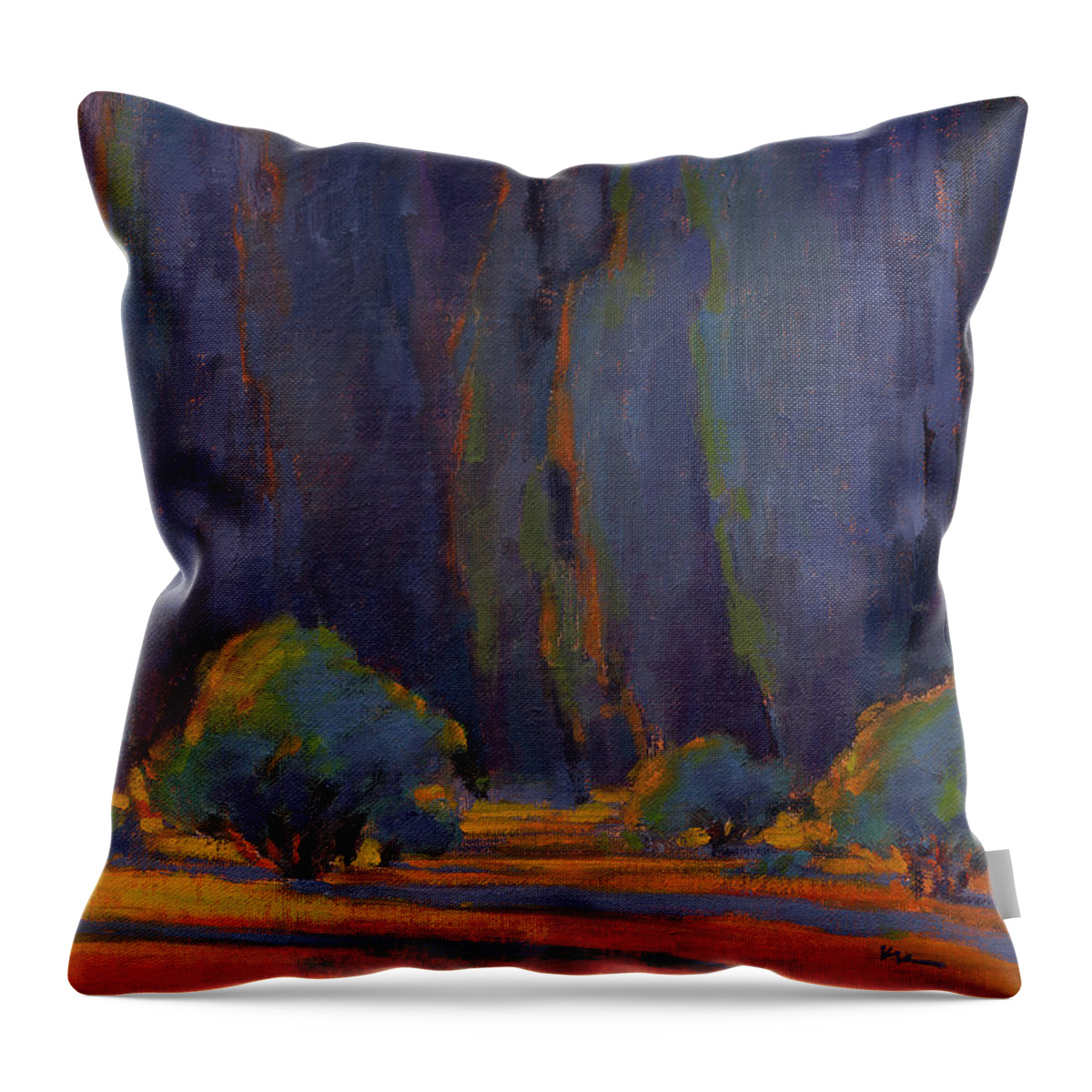 Landscape Throw Pillow featuring the painting Beckoning by Konnie Kim