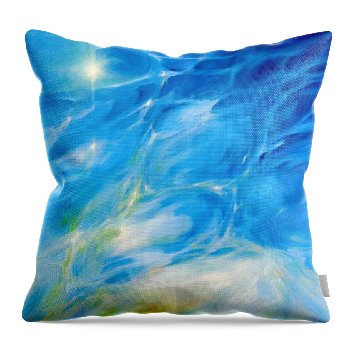 Water Throw Pillow featuring the painting Becoming Crystal Clear by Dina Dargo