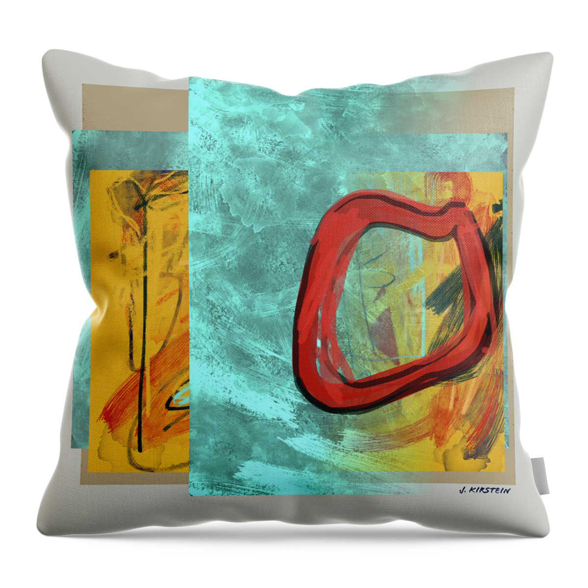 Abstract Throw Pillow featuring the digital art Becoming Visible by Janis Kirstein