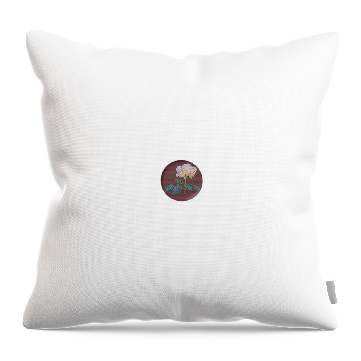  Throw Pillow featuring the digital art Bedazzed Rose Plate by R Allen Swezey