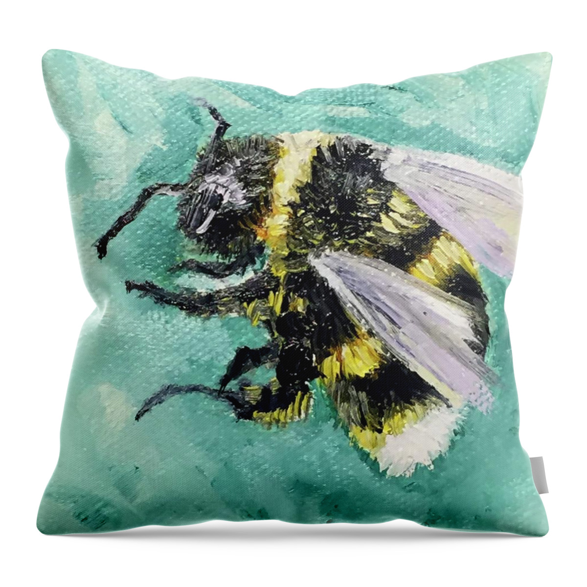 Bee Throw Pillow featuring the painting Bee Kind by Melissa Torres