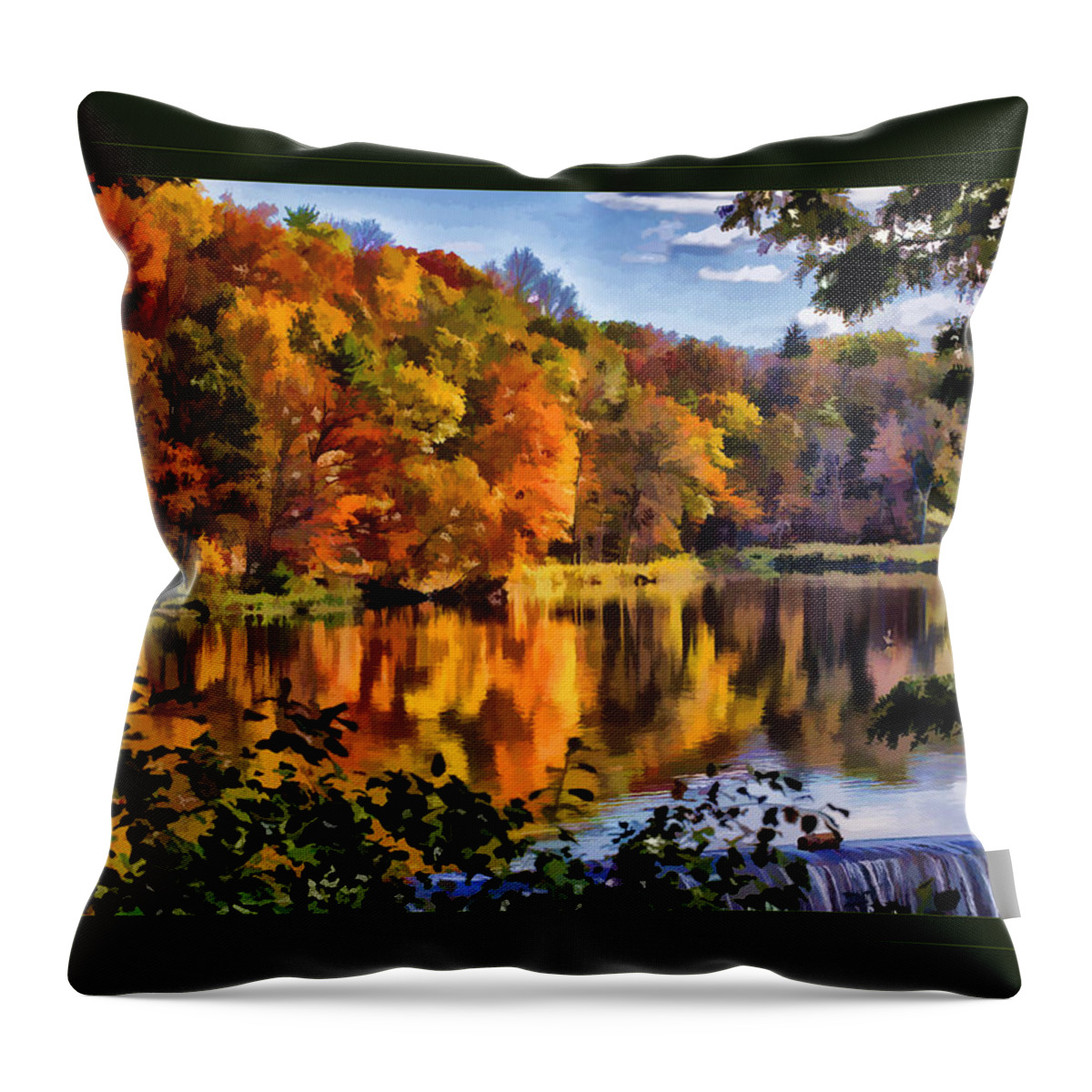 Beebe Lake Throw Pillow featuring the photograph Beebe Lake Autumn by Monroe Payne