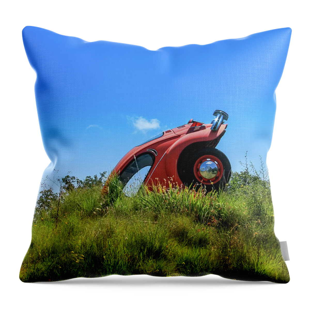 Volkswagen Throw Pillow featuring the photograph Beetle Underground by Micah Offman
