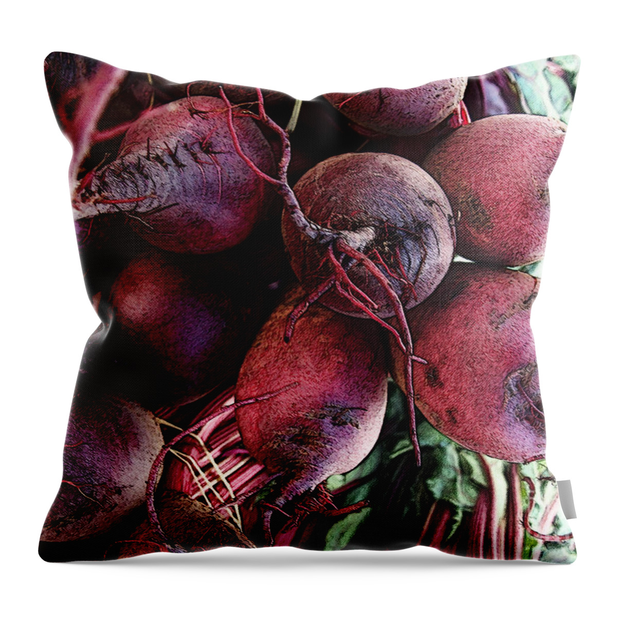Beets Throw Pillow featuring the digital art Beets by David Blank