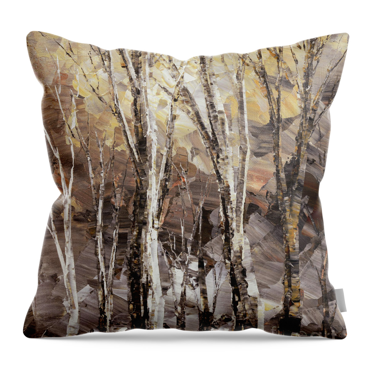 Impressionist Throw Pillow featuring the painting Beginning by Tatiana Iliina