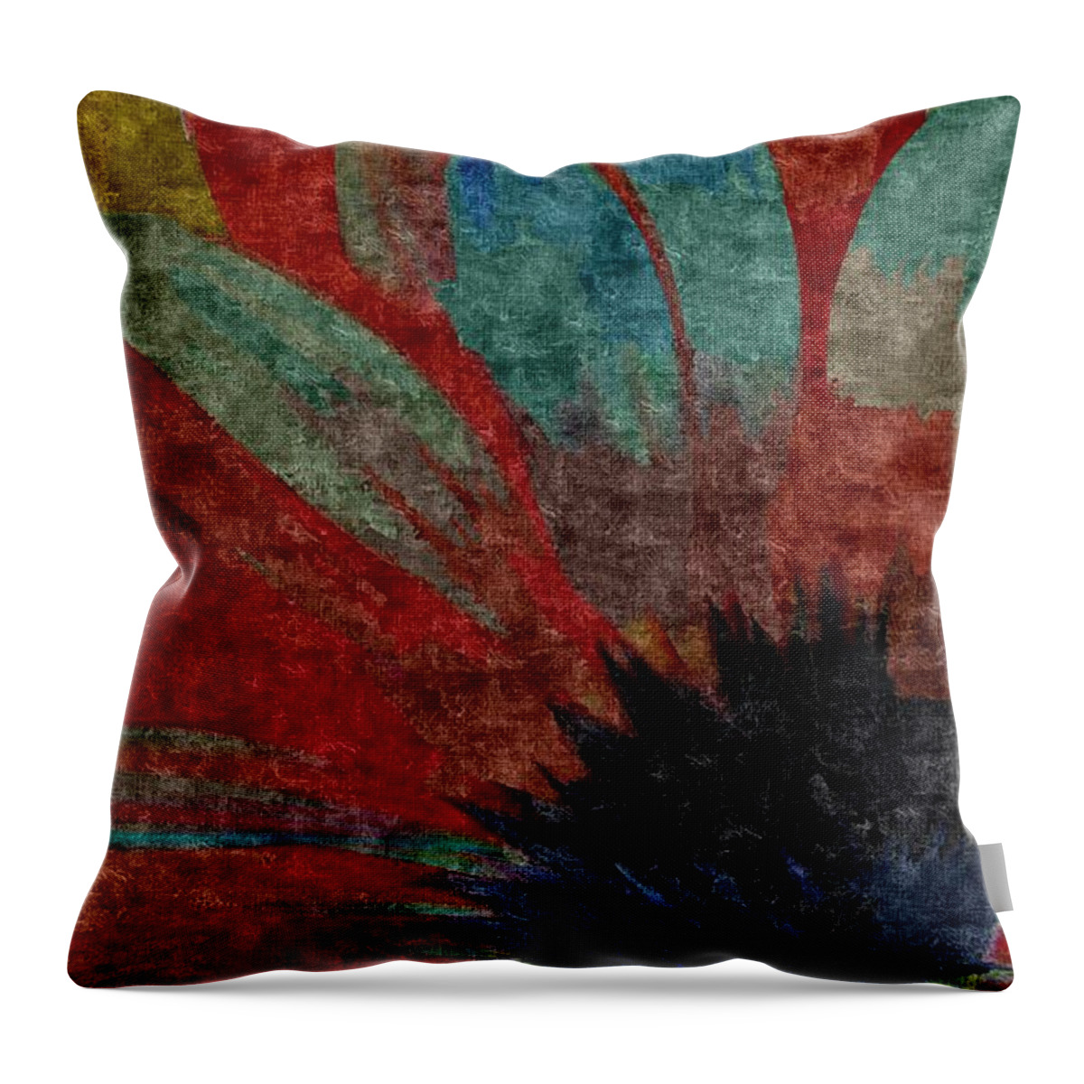 Daisy Throw Pillow featuring the mixed media Behind Daisy by Jacqueline McReynolds