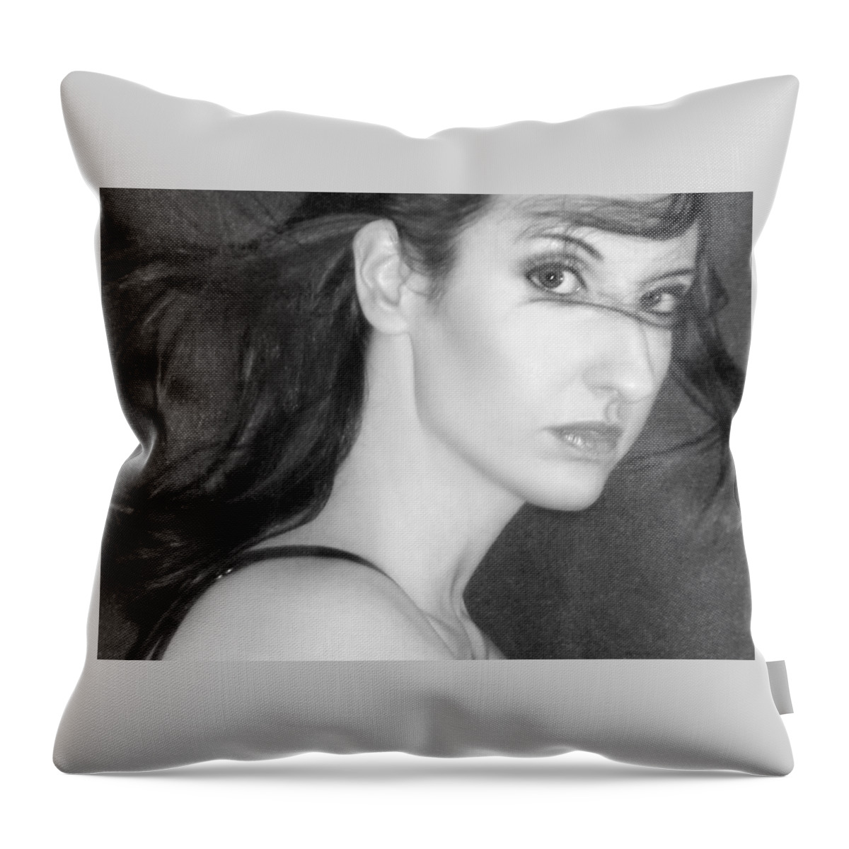 Beautiful Throw Pillow featuring the photograph Behind her eyes secrets sleep by Jaeda DeWalt