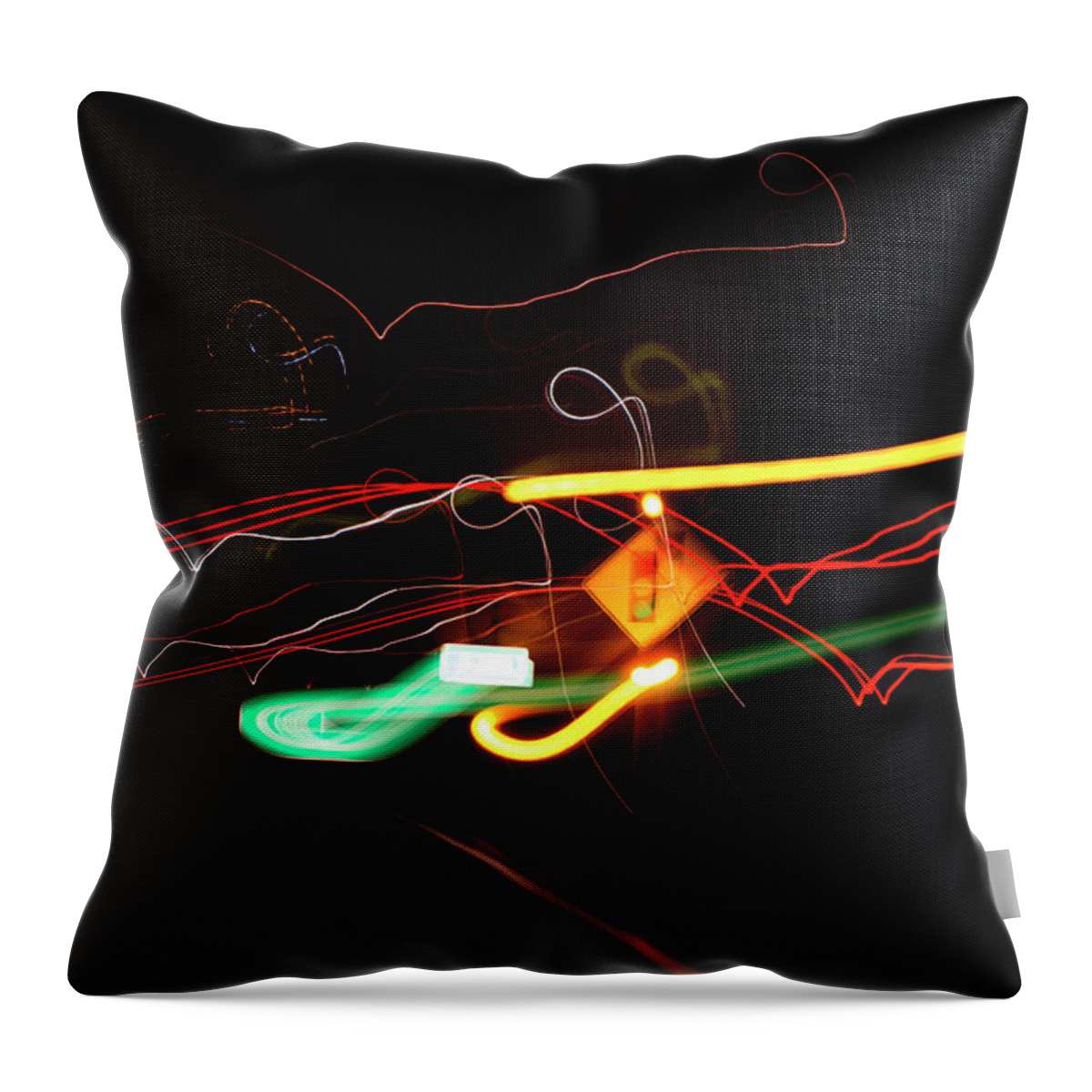 Abstract Throw Pillow featuring the photograph Behind The Lights by Greg and Chrystal Mimbs
