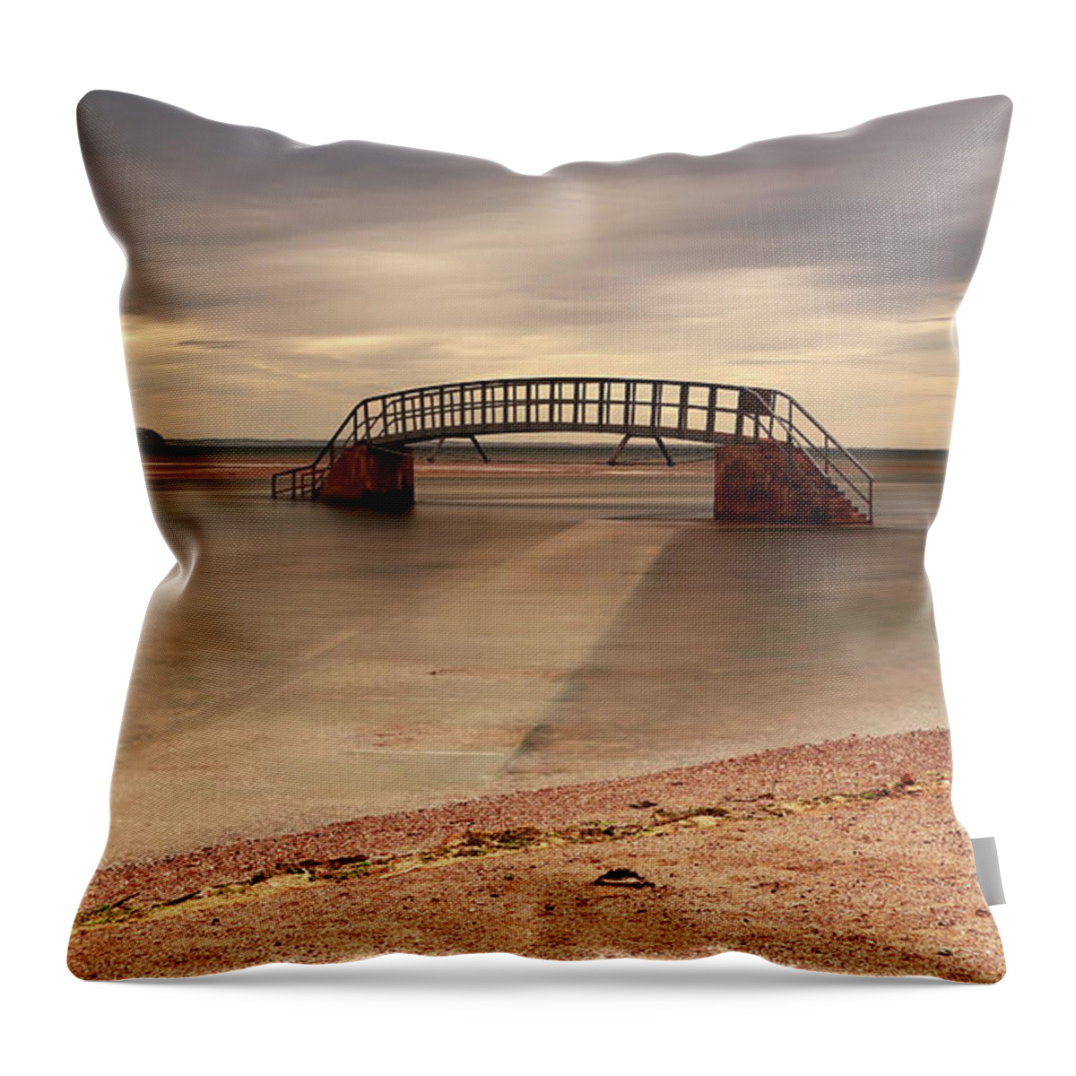 Stairs Throw Pillow featuring the photograph Belhaven Stairs and The Bass by Maria Gaellman
