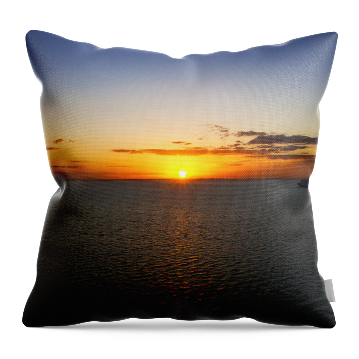 Seascape Throw Pillow featuring the photograph Belize Sunset by Marlo Horne