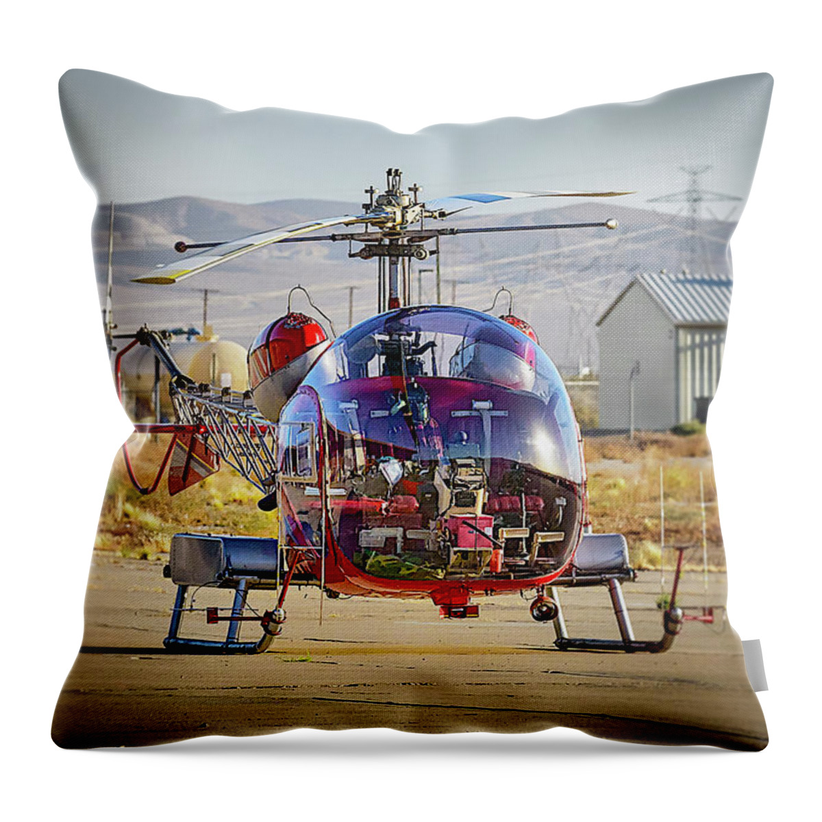 Bell 47 Throw Pillow featuring the photograph Bell 47 by Jim Thompson