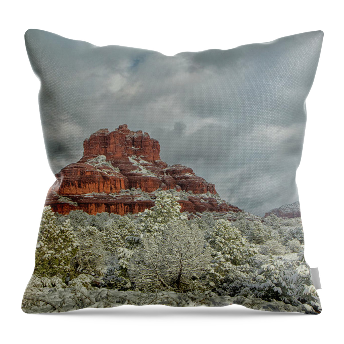 Bell Rock Throw Pillow featuring the photograph Bell in Winter by Tom Kelly