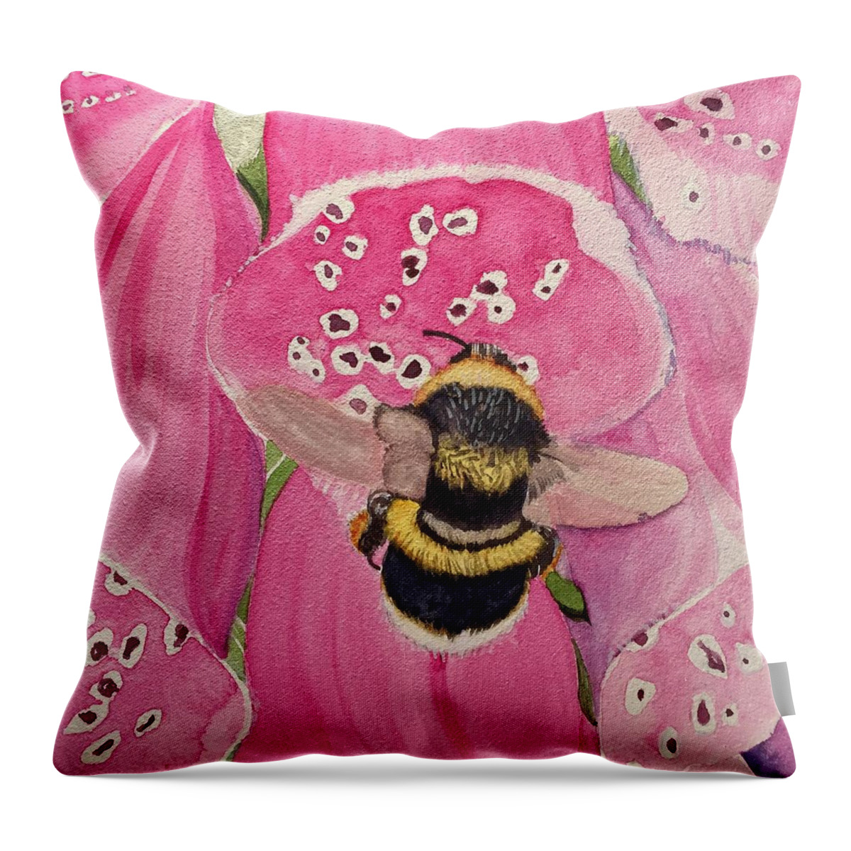 Bee Throw Pillow featuring the painting Bell Ringer by Sonja Jones