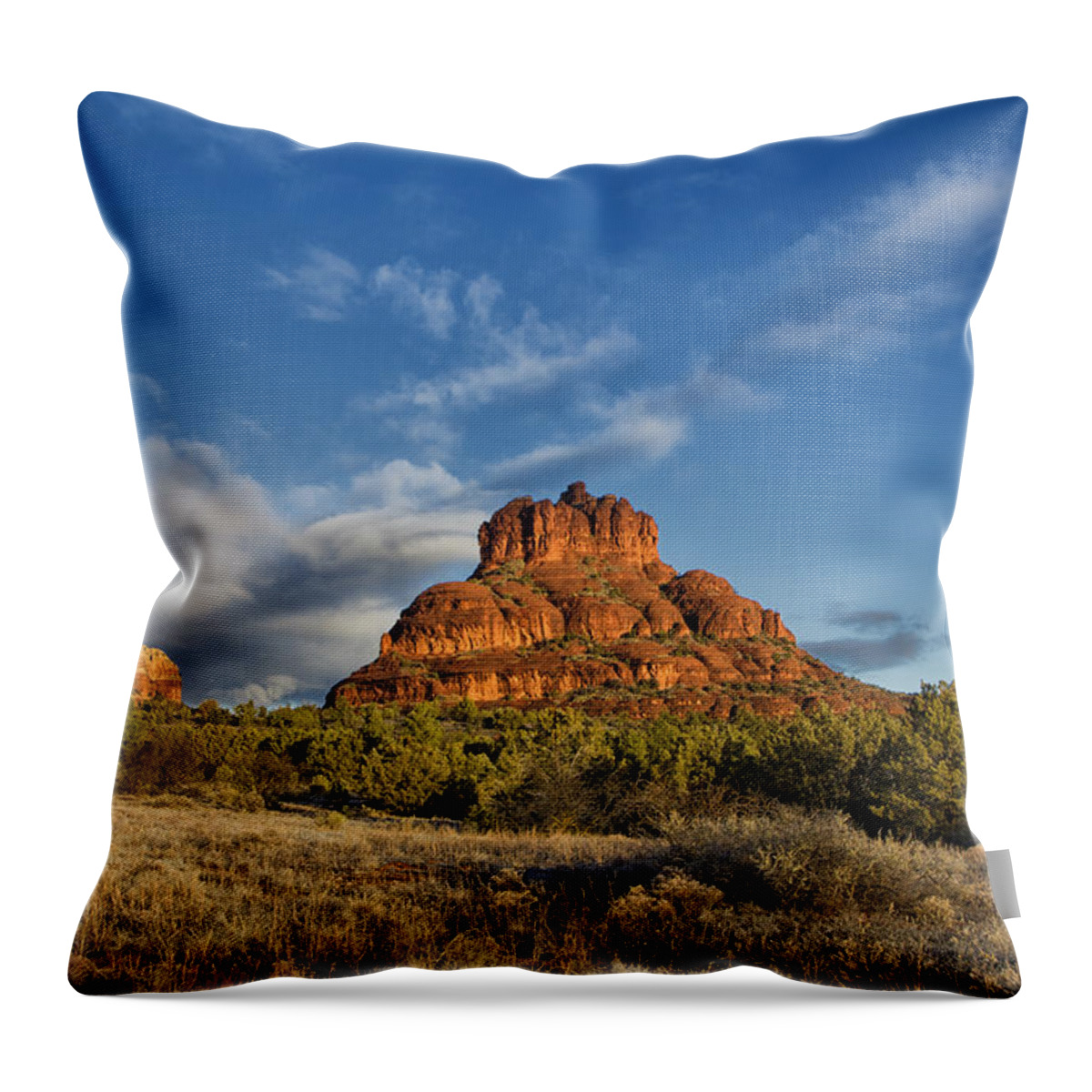Bell Rock Throw Pillow featuring the photograph Bell Rock Beams by Tom Kelly