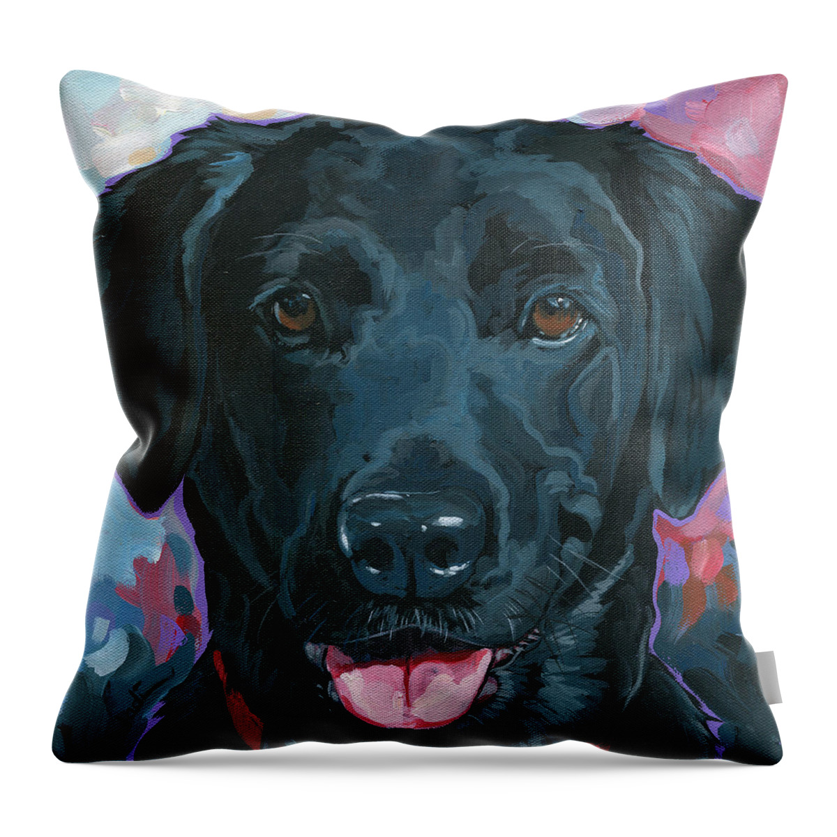 Labrador Retriever Throw Pillow featuring the painting Bella by Nadi Spencer