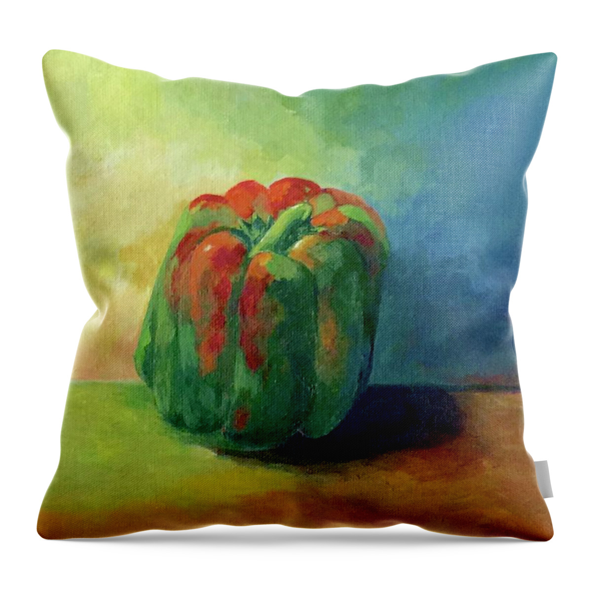 Bell Pepper Throw Pillow featuring the painting Bella Pepper by Jane Ricker