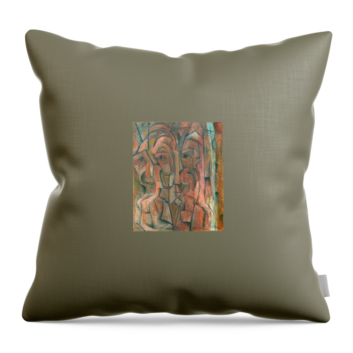 Abstract Throw Pillow featuring the painting Belonging by Trish Toro