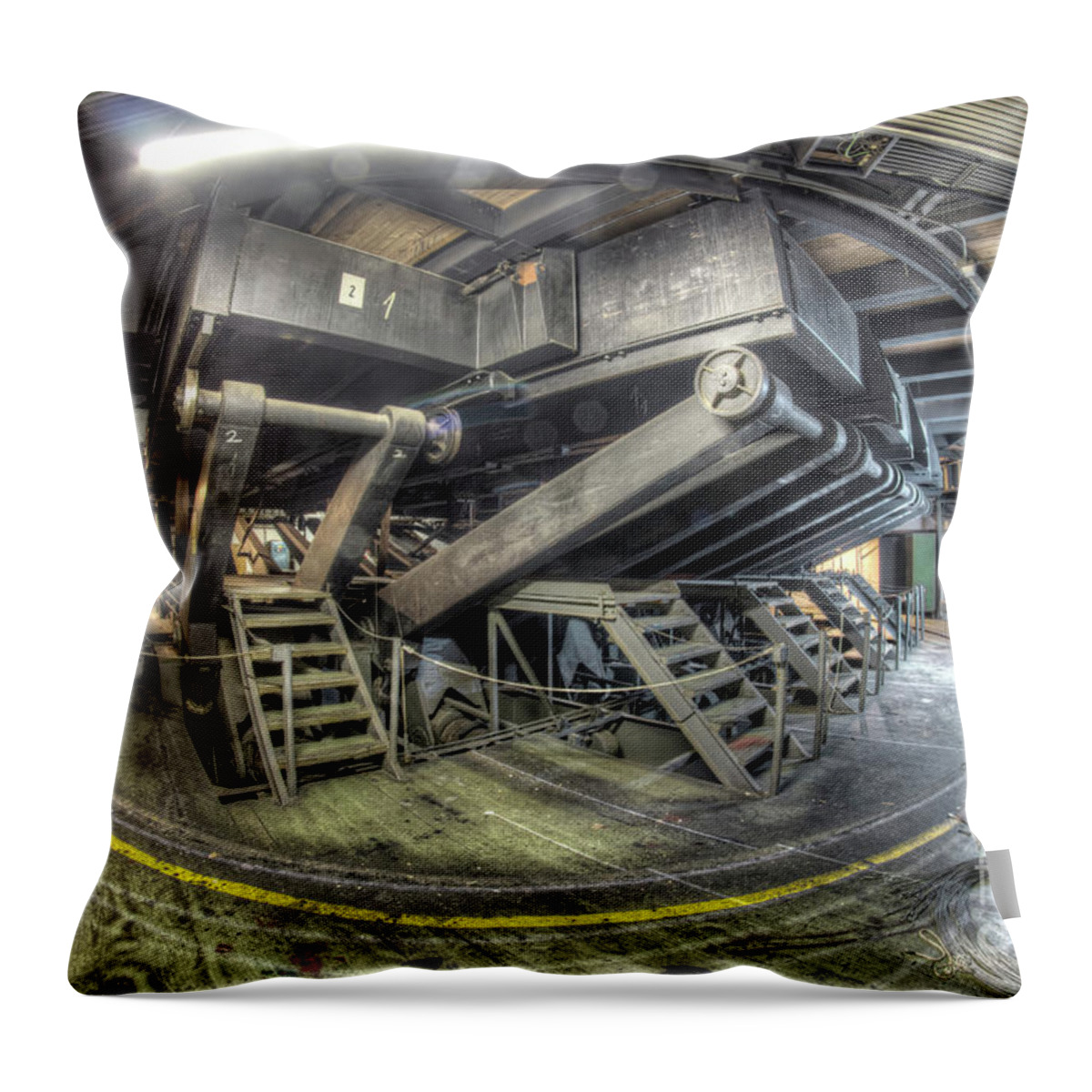Theatre Throw Pillow featuring the photograph Below the stage turntable by Michal Boubin