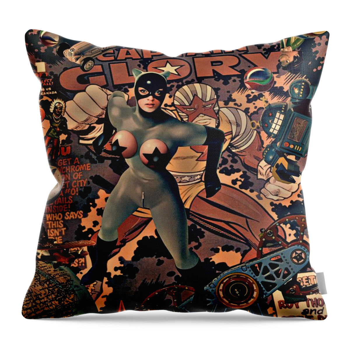 Udo Linke Throw Pillow featuring the painting Beluga Toys by Udo Linke
