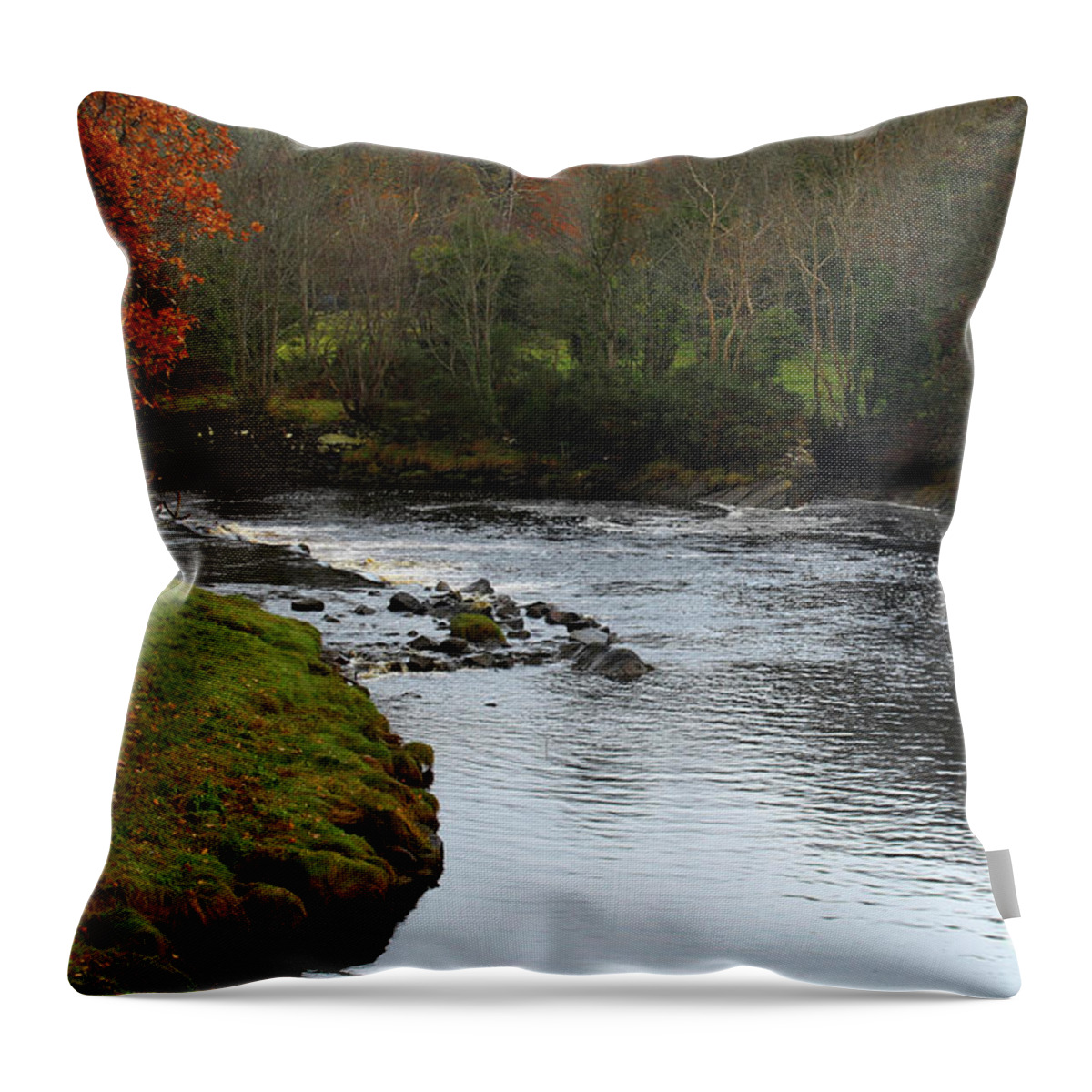 Donegal On Your Wall Throw Pillow featuring the photograph Bend in the River Donegal by Eddie Barron