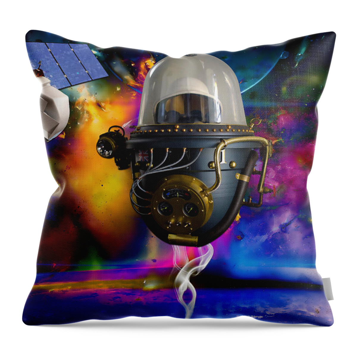 Fantasy Throw Pillow featuring the mixed media Bending Time by Marvin Blaine