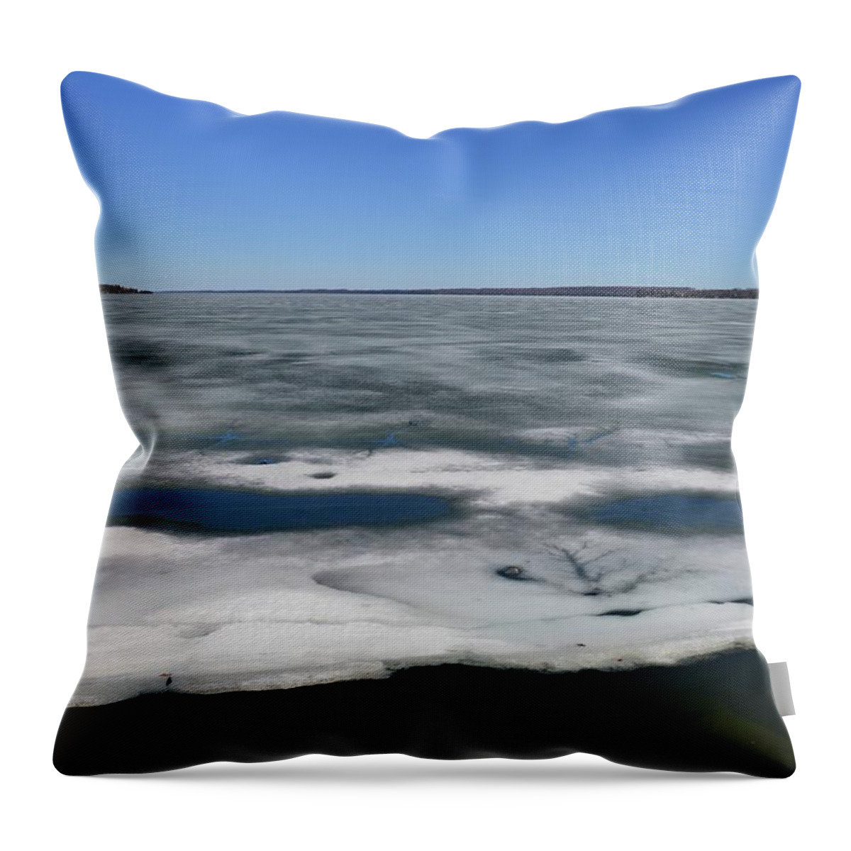 Abstract Throw Pillow featuring the photograph Beneath The Melting Ice by Lyle Crump