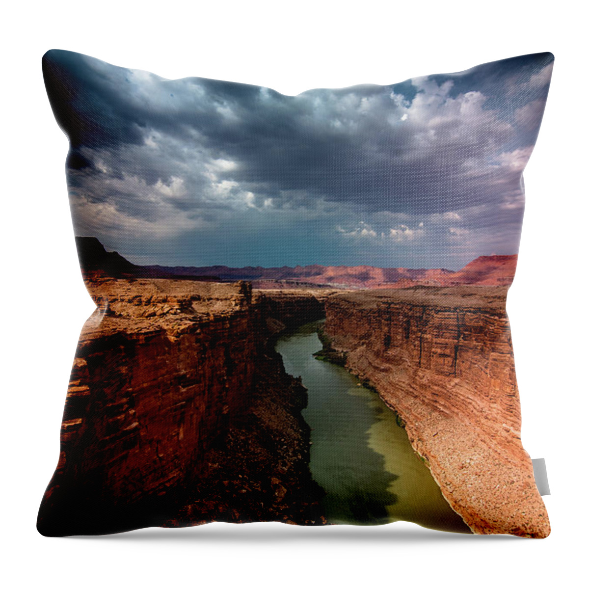  Sky Throw Pillow featuring the photograph Beneath the Navajo Bridge by JB Manning