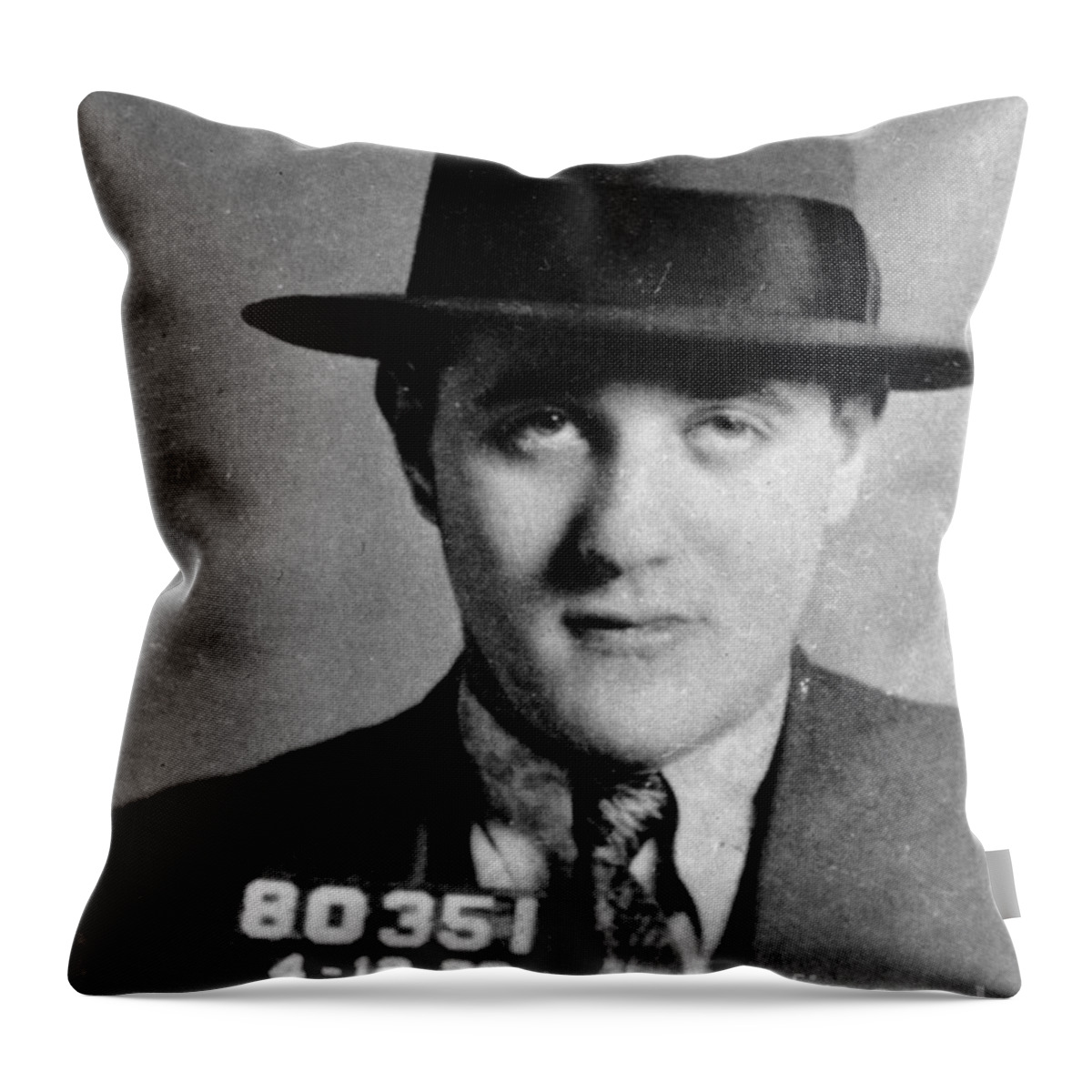 1928 Throw Pillow featuring the photograph Benjamin Bugsy Siegel Mugshot by Granger