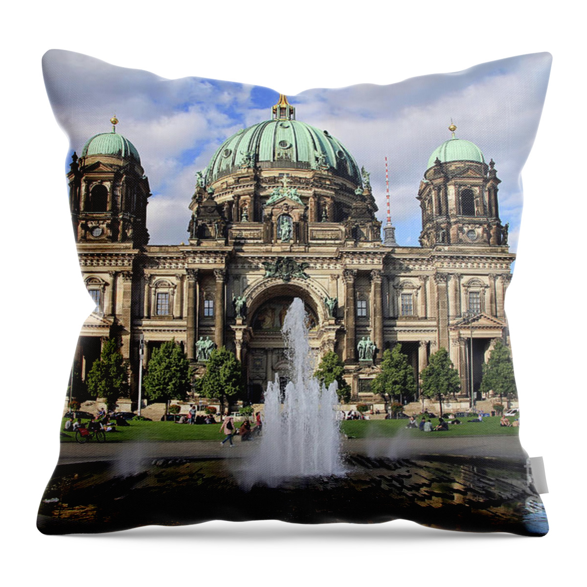 Cathedral Throw Pillow featuring the photograph Berlin Cathedral by Teresa Zieba