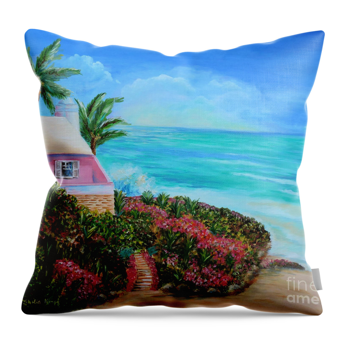 Painting Throw Pillow featuring the painting Bermuda Bliss by Shelia Kempf