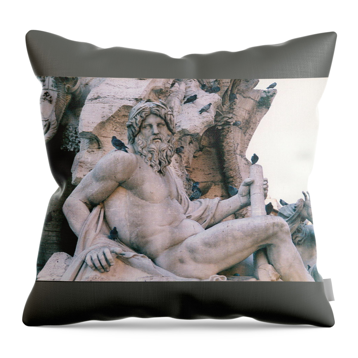 Italy Throw Pillow featuring the photograph Bernini Fountain 2 Photograph by Kimberly Walker
