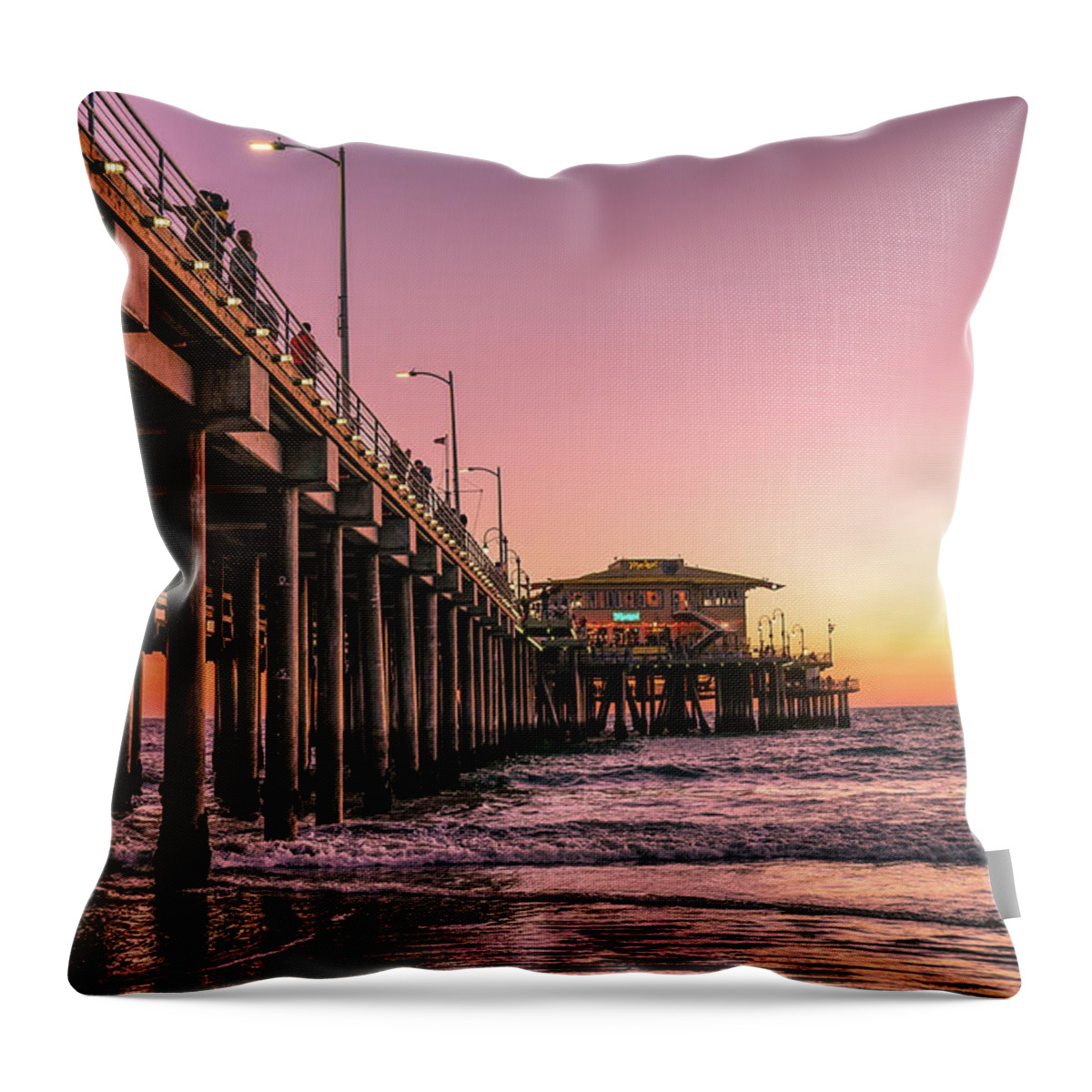 Pier Throw Pillow featuring the photograph Beside the Pier by mike-Hope by Michael Hope