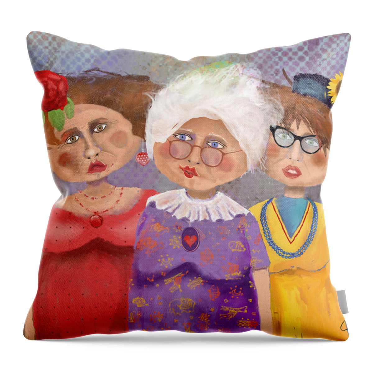 Ladies Throw Pillow featuring the digital art BestFriendsForever by Arline Wagner