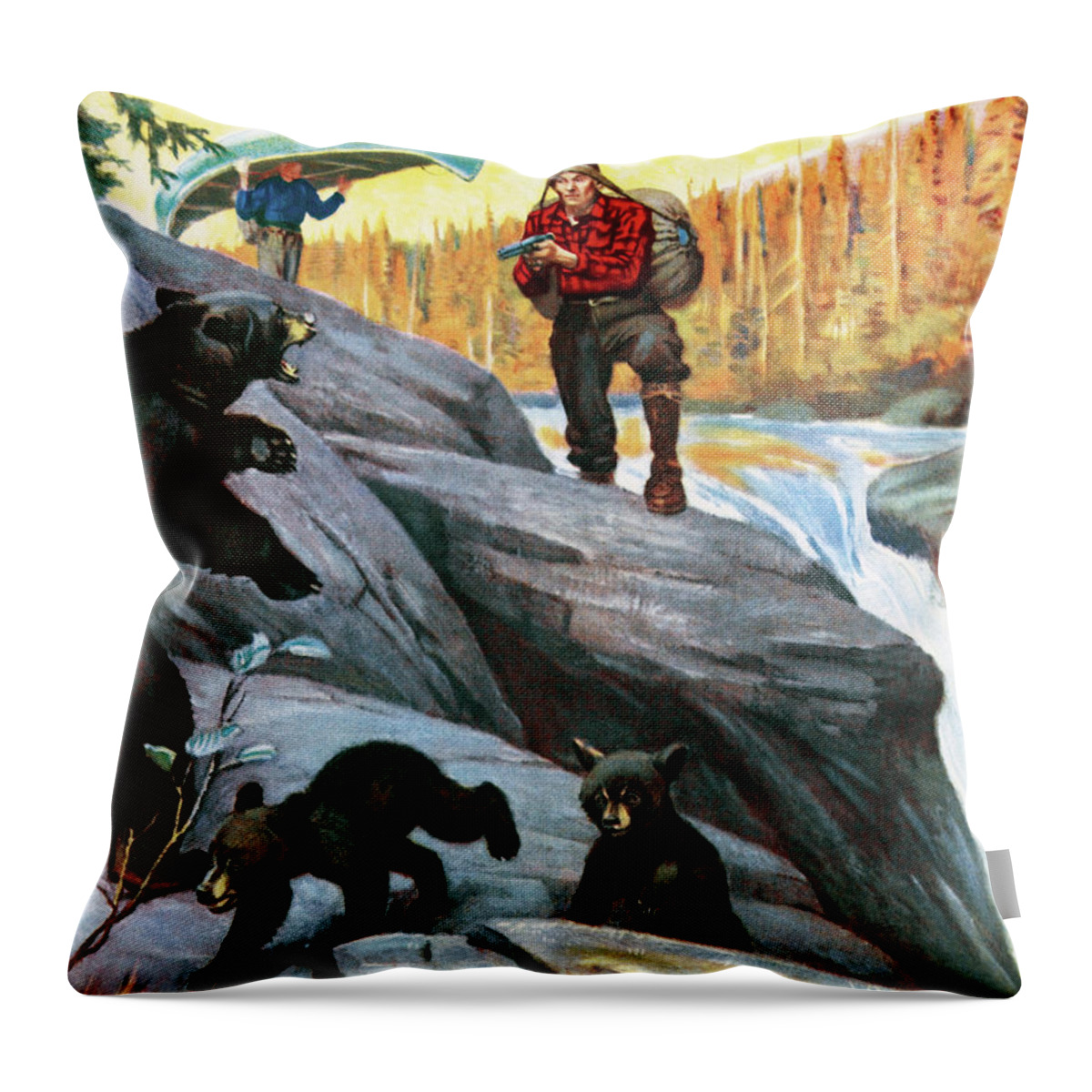 Outdoor Throw Pillow featuring the painting Better Back Off by Philip R Goodwin