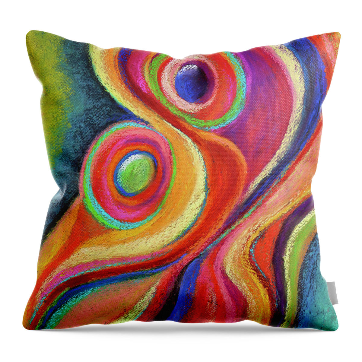  Throw Pillow featuring the painting Between Mother and Child by Polly Castor