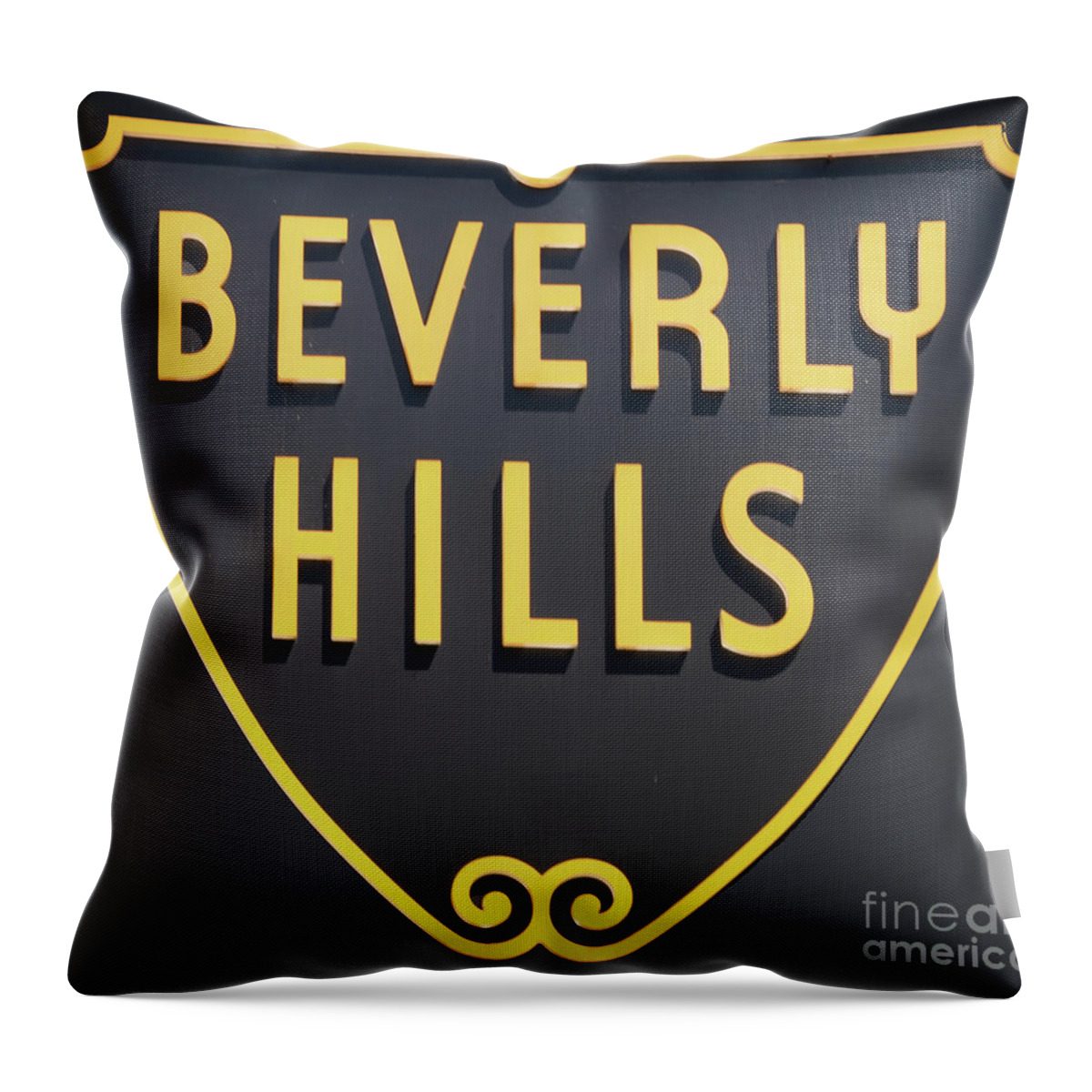 Beverly Hills Throw Pillow featuring the digital art Beverly Hills Sign by Mindy Sommers